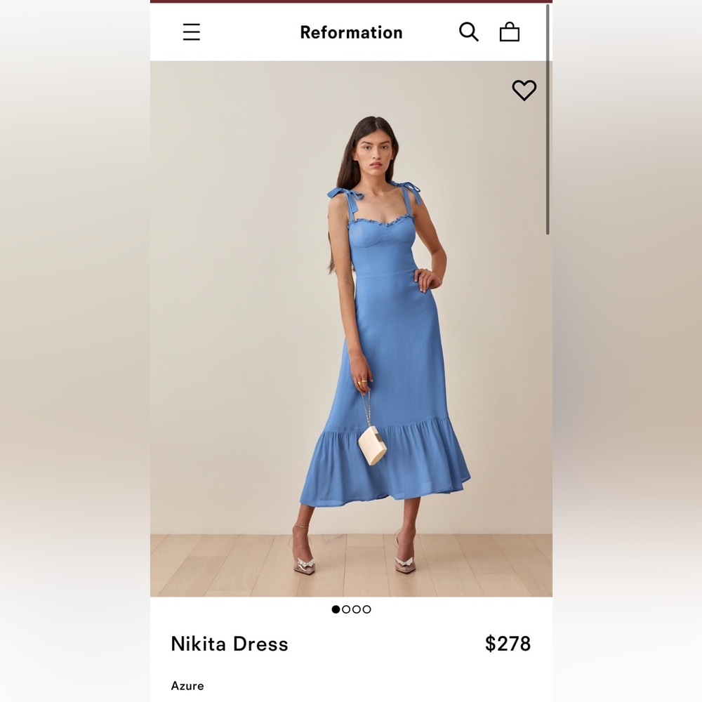 Reformation Nikita Dress in Azure
